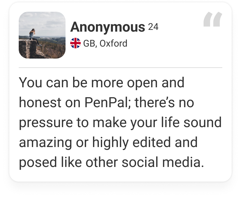 Quote about honesty at PenPal