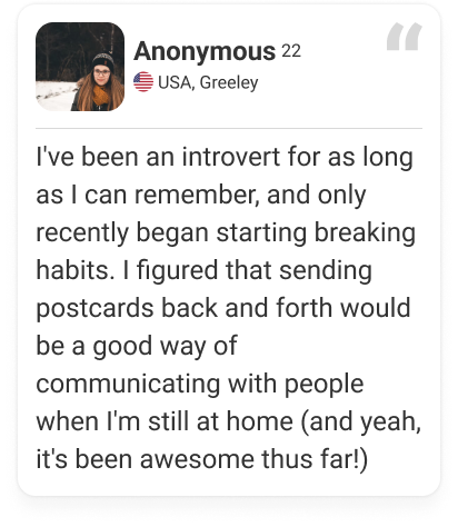 Quote about how it is to be an introvert and how you can connect with pen pals