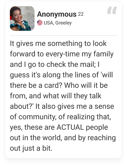Quote from the PenPal community about the joy of receiving mail