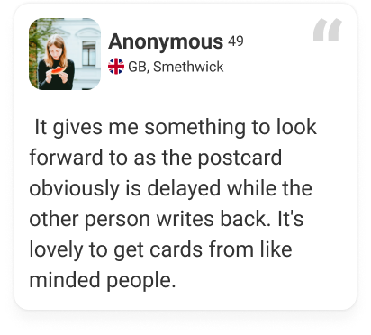 PenPal community quote about the excitement of receiving mail