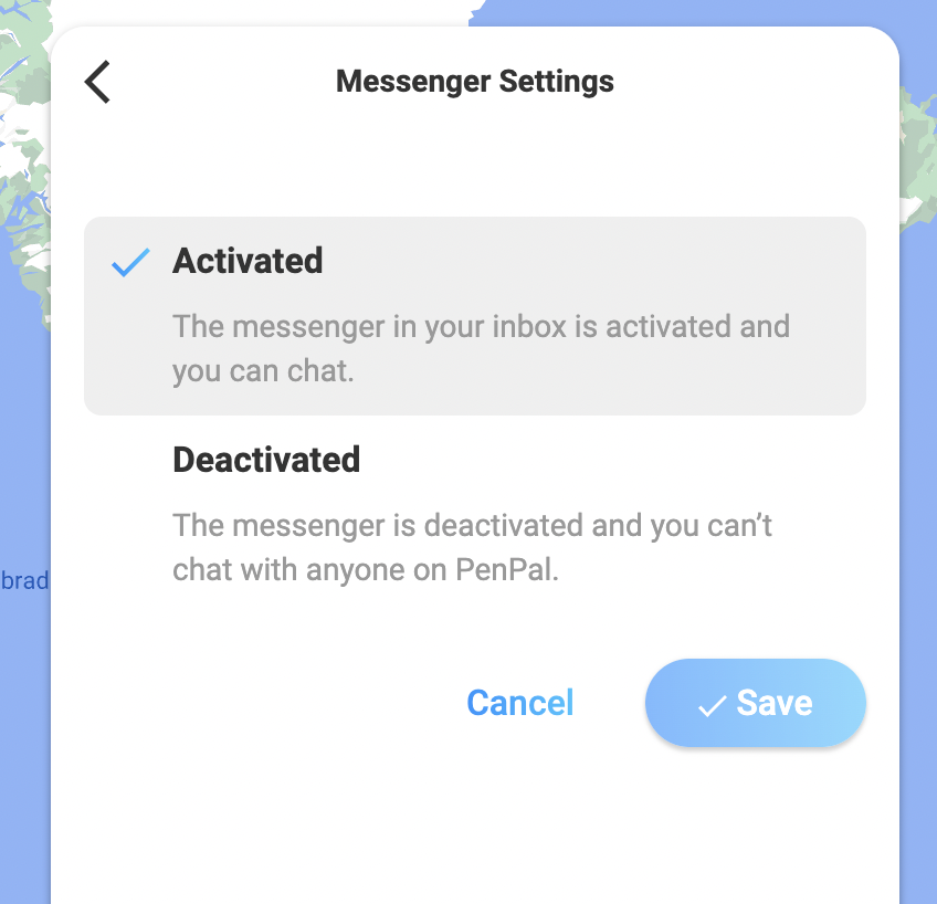 Screenshot of the Messenger Settings